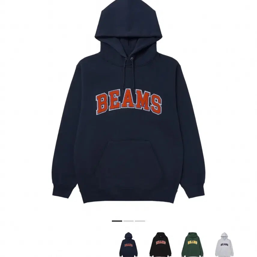 [BUNJANG] Beams Basic Logo Hoodie Navy S / 빔즈 베이직 후드 네이비 s