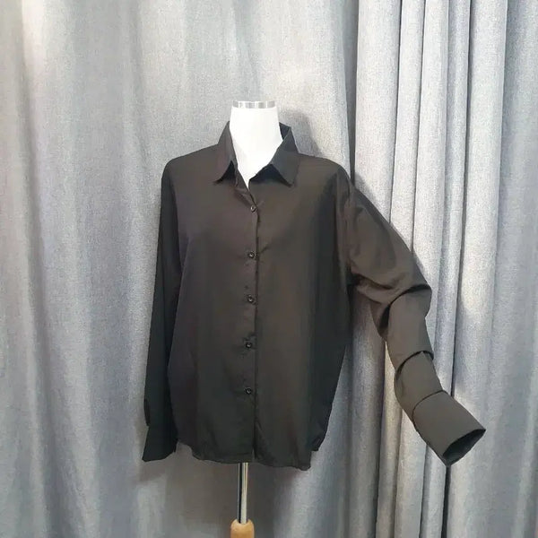 [BUNJANG] Black Oversized Shirt / 블랙 오버 남방