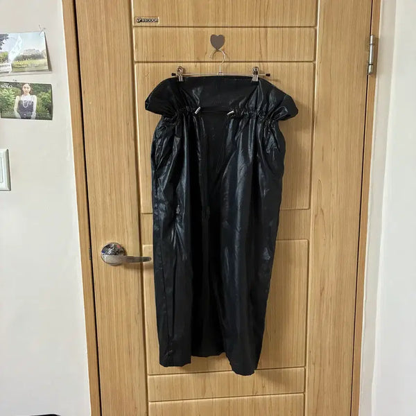 [BUNJANG] Lazy River Black Leather Skirt / Lazy river black leather sk