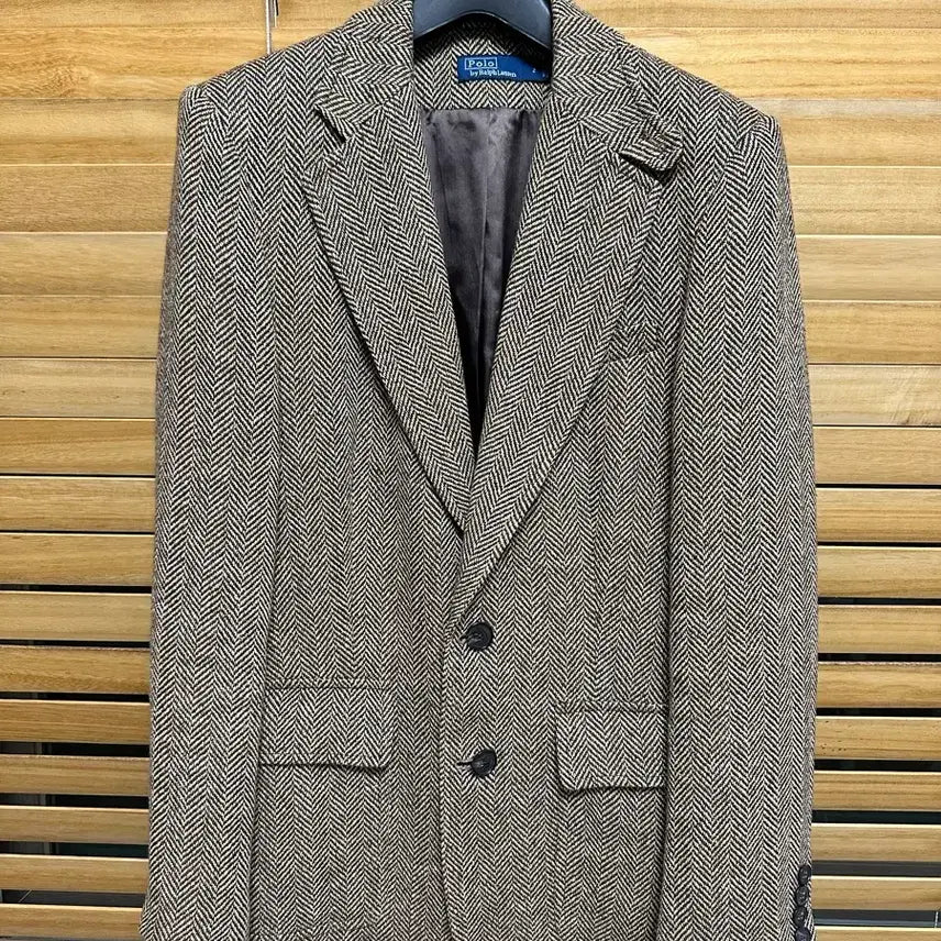 [BUNJANG] Ralph Lauren Herringbone Linen Blend Blazer / 랄프로렌 헤링본 리넨 블렌드 블레이저 (QR 인증)