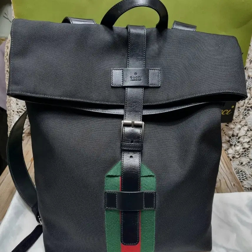 [BUNJANG] Gucci Techno Canvas Backpack / GUCCl구찌 테크노웹스트라이프삼선 캔퍼스백팩남녀공용 택배21까지