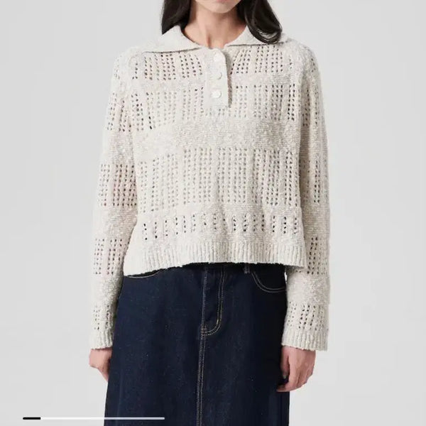 [BUNJANG] 8seconds Collar Crochet Knit Sweater / 에잇세컨즈 카라 니트
