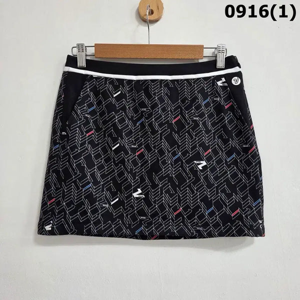 [BUNJANG] Volvik Pattern Skirt Black / 볼빅 패턴 스커트 블랙