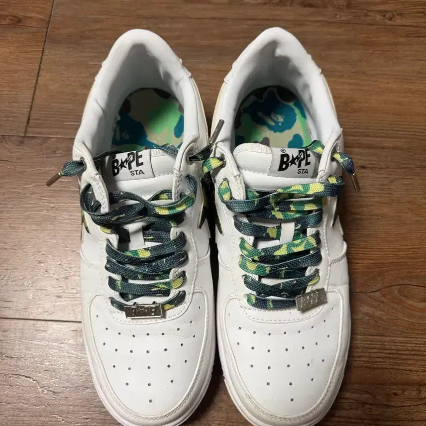 [BUNJANG] BAPE Star White Camo Sneakers / 베이프 스타 화이트 카모 신발