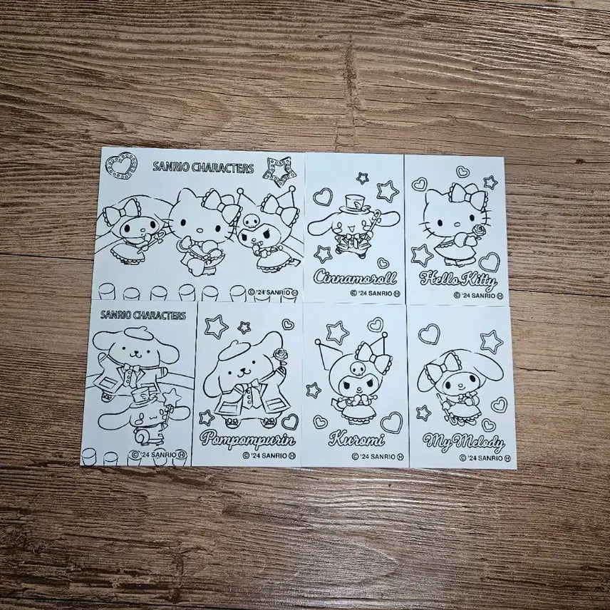 [BUNJANG] Sanrio Mini Coloring Card Set (4 Pieces) / 정품) 산리오 미니 색칠 카드 4장 세트