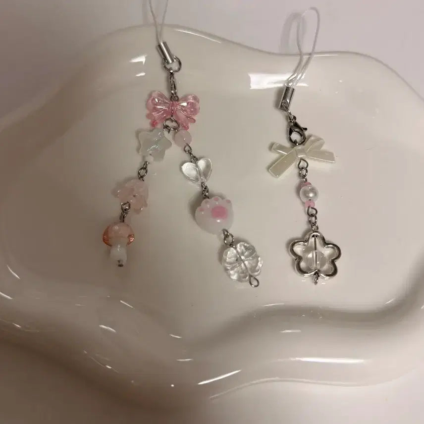 [BUNJANG] Nature Beaded Keychain + Mini Nature Beaded Keychain Set / 네이처 비즈키링+미니 네이처 비즈키링(무료배송)