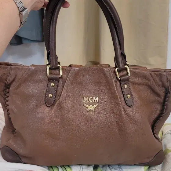 [BUNJANG] MCM Brown Leather Tote Bag / MCM 토트백 브라운