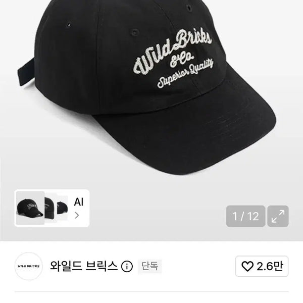 [BUNJANG] Wildbricks Black Ball Cap / 와일드브릭스 볼캡 블랙 팝니다.