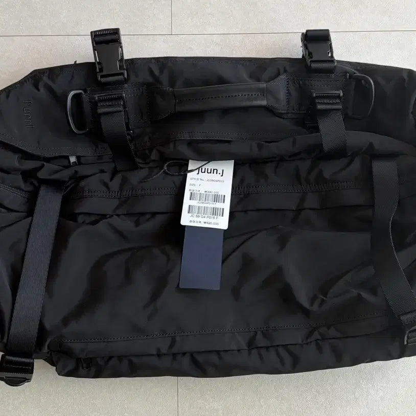 [BUNJANG] Juun.J Nylon Multi Cross Boston Bag Black / 준지 나일론 멀티 크로스 보스턴백 블랙