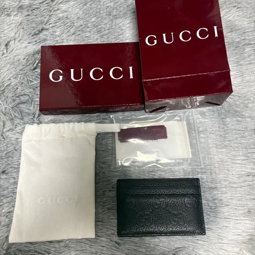 [BUNJANG] Gucci Imprint Card Case Black / 구찌 카드지갑