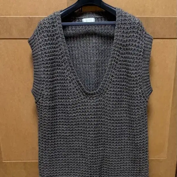 [BUNJANG] TIME Long Knit Vest Brown / TIME 타임 롱니트 베스트