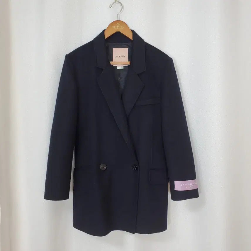 [BUNJANG] Juicy Judy Handmade Wool Coat Dark Navy / 쥬시쥬디 핸드메이드 울코트 55반-66