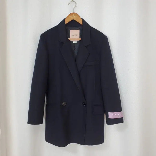 [BUNJANG] Juicy Judy Handmade Wool Coat Dark Navy / 쥬시쥬디 핸드메이드 울코트 55반-66