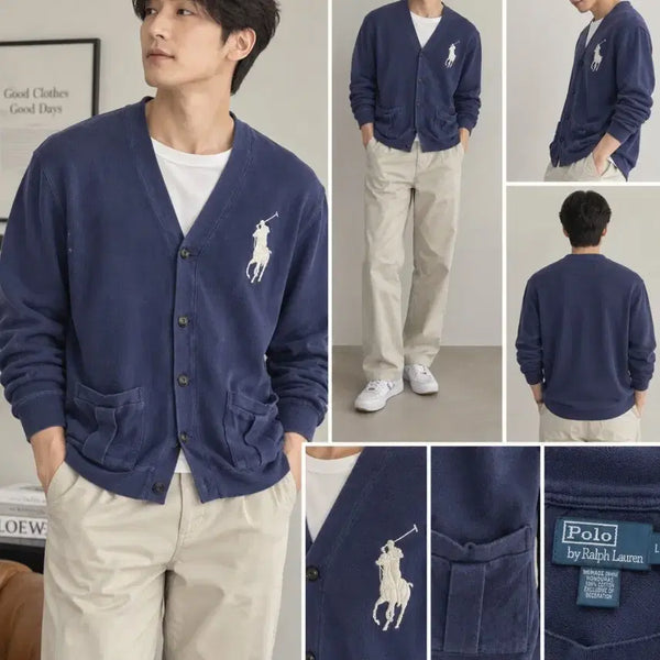 [BUNJANG] Polo Ralph Lauren Navy Cardigan / 폴로 랄프로렌 네이비 카디건105