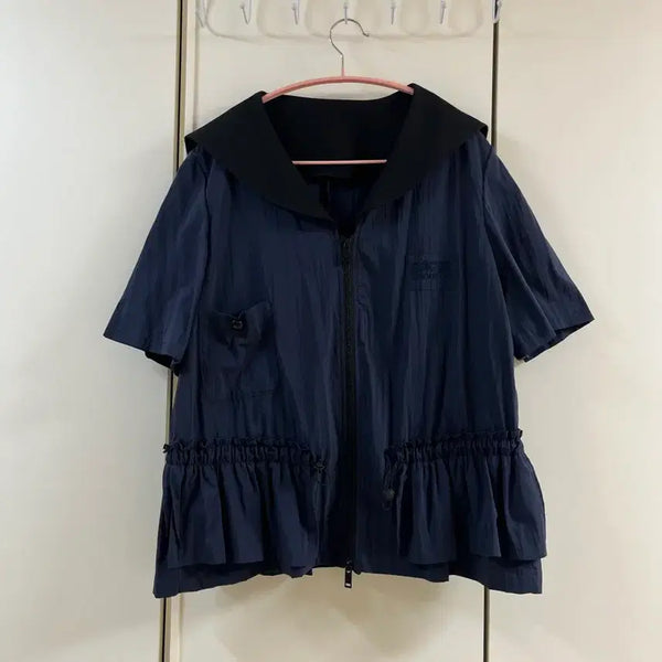 [BUNJANG] Navy Frill Jumper New Arrival / 네이비색 프릴 점퍼 새상품
