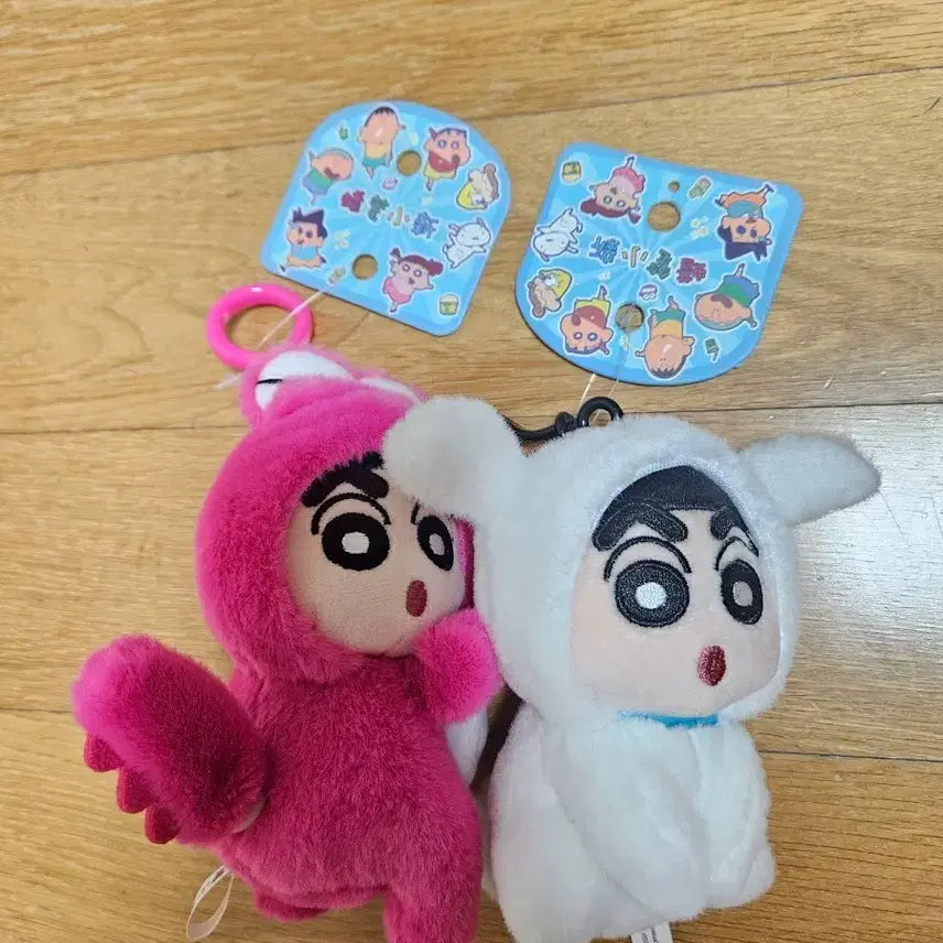 [BUNJANG] Crayon Shin-chan Shiro & Choco-bi Plush Keychain / 짱구는못말려 짱구 흰둥이,초코비인형 키링
