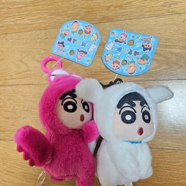 [BUNJANG] Crayon Shin-chan Shiro & Choco-bi Plush Keychain / 짱구는못말려 짱구 흰둥이,초코비인형 키링