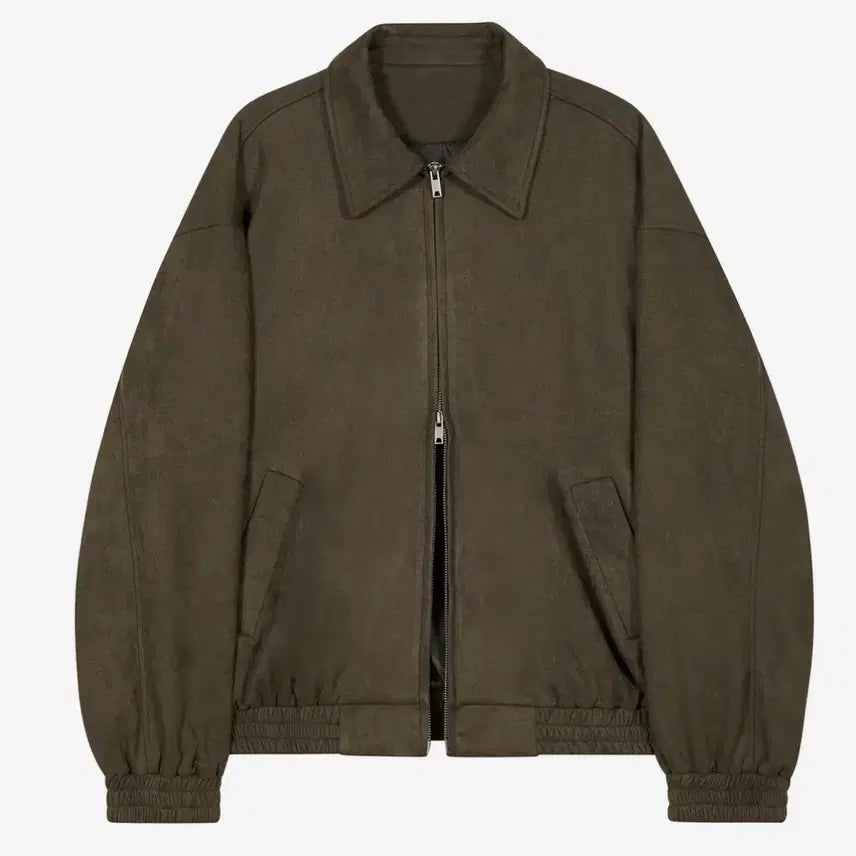 [BUNJANG] Standard Error Suede Blouson Jacket Khaki / 스탠다드에러 스웨이드 블루종 자켓 카키