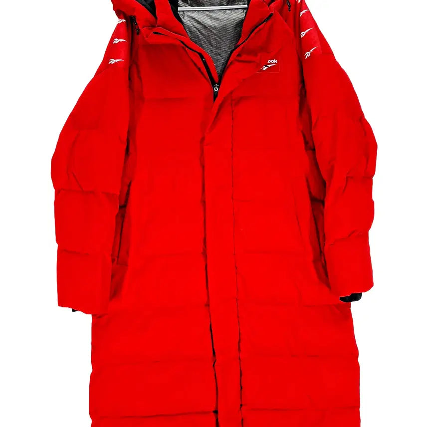 [BUNJANG] Reebok Men's Red Chic Long Padding Jumper (Size 100) / 리복 남100 시크한 롱패딩점퍼 레드 64086