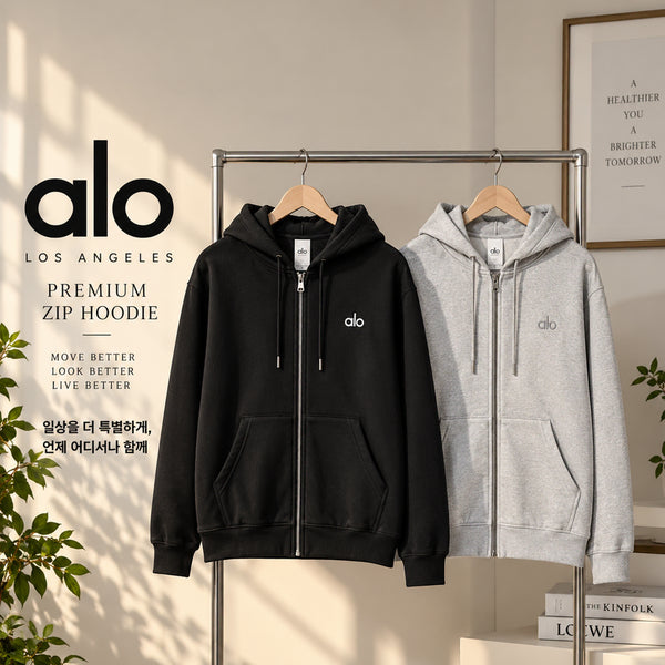 [BUNJANG] ALO Zip-Up Hoodie / (정품 무료배송) 알로 후드집업