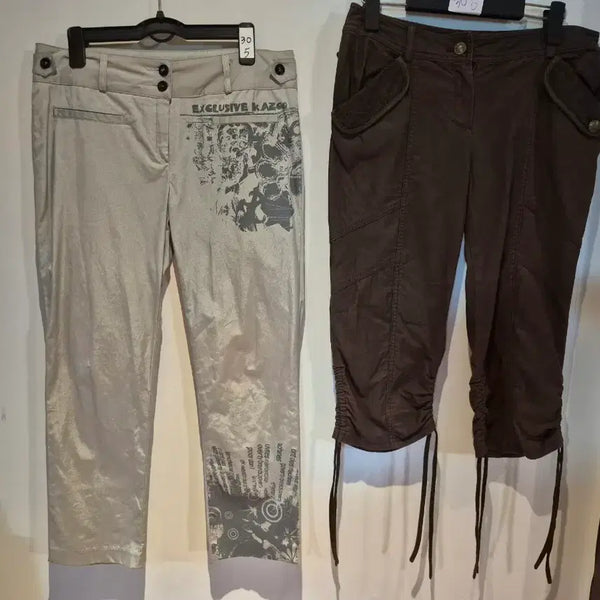[BUNJANG] Kazo Sequin Pants & 7-Minute Cargo Pants Bundle / 카조 스팽글 바지 + 7부 카고 팬츠 개당  두개 8천