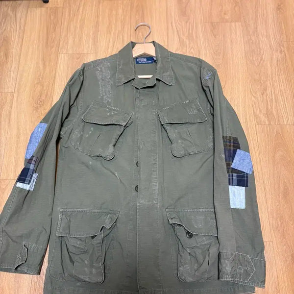 [BUNJANG] Polo Patchwork Ripstop Utility Overshirt / 폴로 패치워크 립스탑 유틸리티 오버셔츠