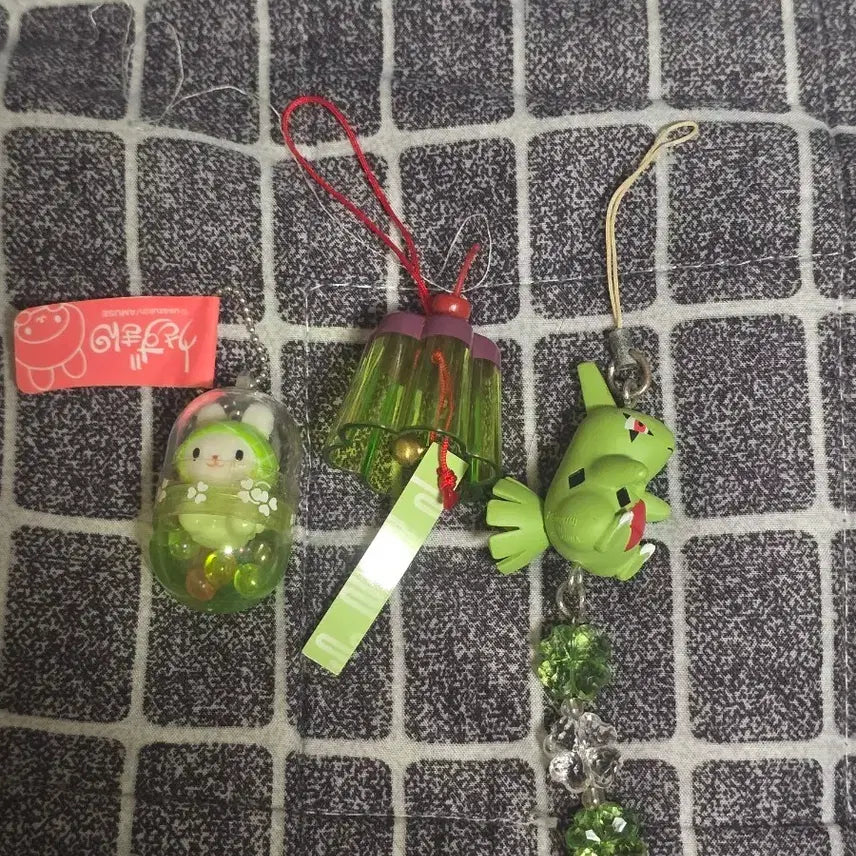 [BUNJANG] Melon Usagiskun & Matcha Pudding Fuurin Gacha Keychains Bundle Set / 메론 알약우사즈킨 , 녹차푸딩 후우링 풍경 가챠 키링 일괄