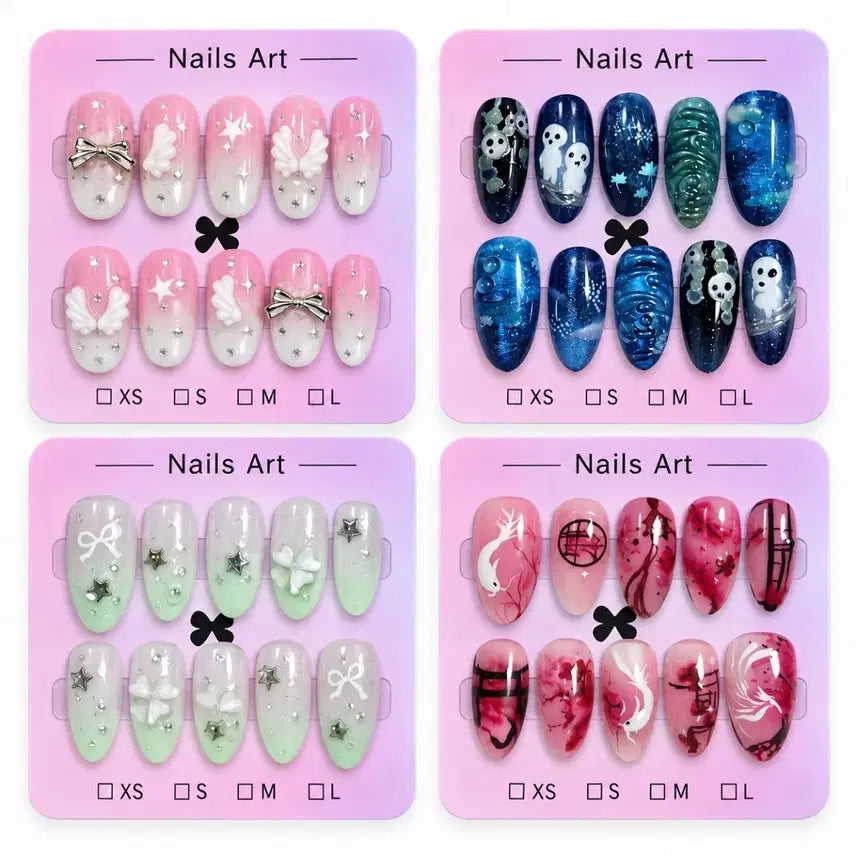 [BUNJANG] Nail Art Tips Set - Cute & Unique Designs / 네일 아트 팁 (