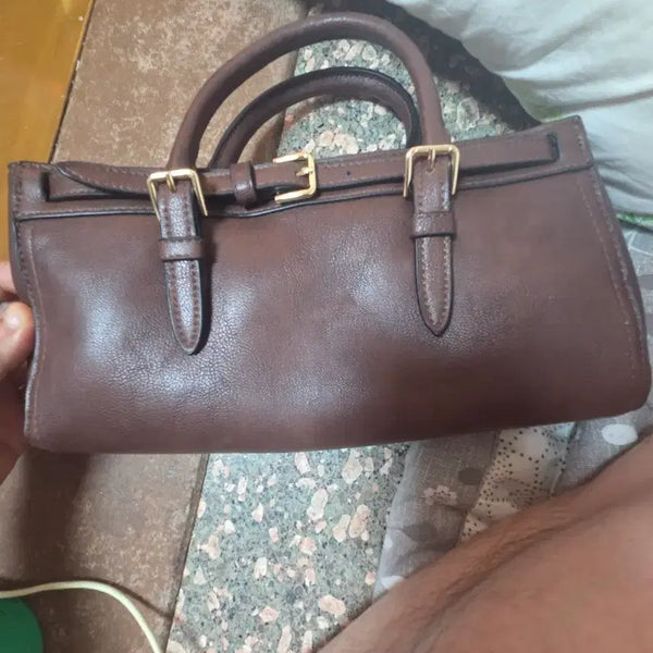 [BUNJANG] Brown Leather Tote Bag / 브라운레더토트백
