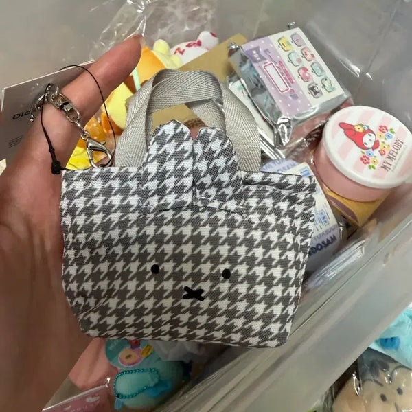[BUNJANG] Miffy Houndstooth Mini Pouch / 미피 하운드체크 미니파우치