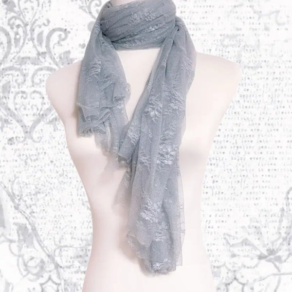[BUNJANG] Blue Fairy Layered See-Through Patterned Muffler / 일본 블루 페어리 레이어드 약 시스루 패턴 머플러