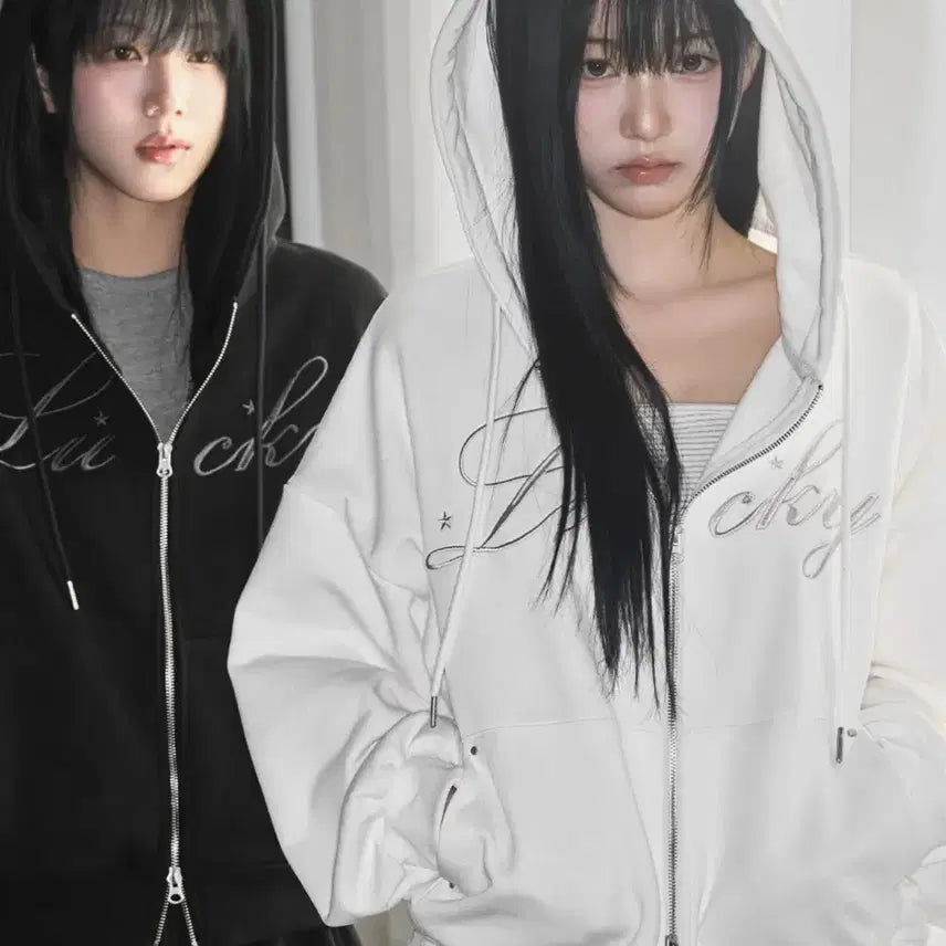 [BUNJANG] LOOXP Oversized Hooded Zip-Up Ivory / LOOXP 오버핏 후드집업 아이보리