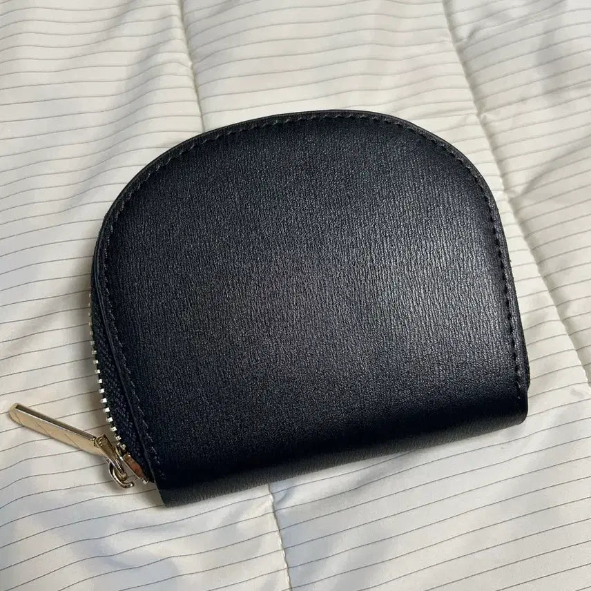 [BUNJANG] Natural Cowhide Half Moon Card Wallet / 천연소가죽 하프문 카드지갑