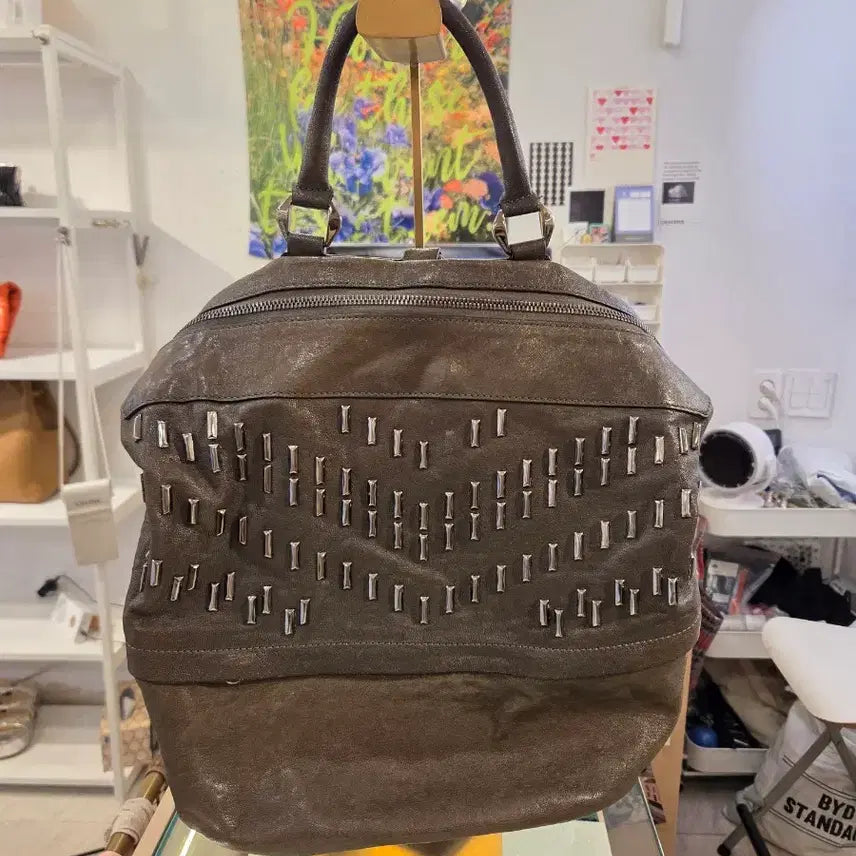 [BUNJANG] Brunomagli Studded Backpack Convertible Shoulder Bag / 브루노말리 스터드 백팩 숄더백 겸용