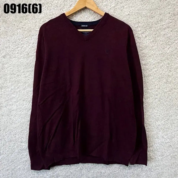 [BUNJANG] American Eagle V-Neck Knit Burgundy L / 아매리칸이글 브이넥 니트 버건디 L 0916