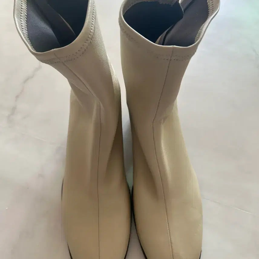 [BUNJANG] VOV Lambskin Ankle Boots Beige / 보브 양가죽 앵클부츠 240