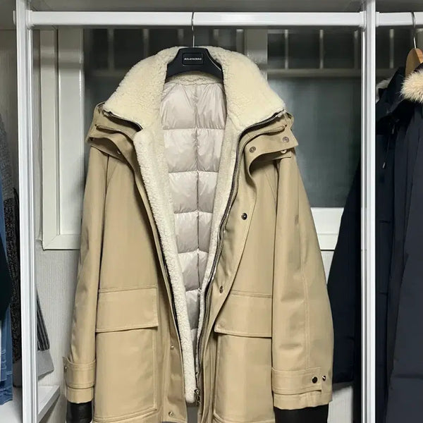 [BUNJANG] Solid Homme Shearling Detachable Down Parka / 솔리드옴므 시어링 무스탕 다운파카 50