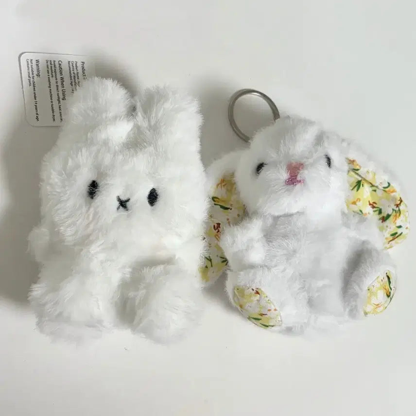 [BUNJANG] White Rabbit Floral Rabbit Doll Keyring Bundle / 화이트 토끼 꽃무늬 래빗 인형 키링 일괄 잡화 빈티지 소품