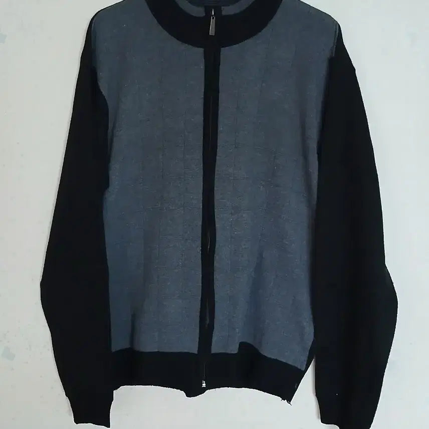 [BUNJANG] Zip-Up Knit Blue/Black / 집업 니트 블루/블랙