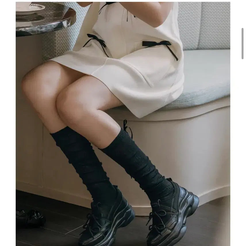 [BUNJANG] Elizabeth Stuart Platform Sneakers Black 245 / 엘리자베스스튜어트 발레코어 키높이 스니커즈 블랙 245