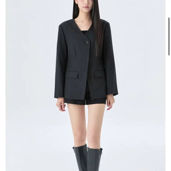 [BUNJANG] MIXXO V-Neck Slim Fit Jacket / 미쏘 브이넥 슬림핏 자켓