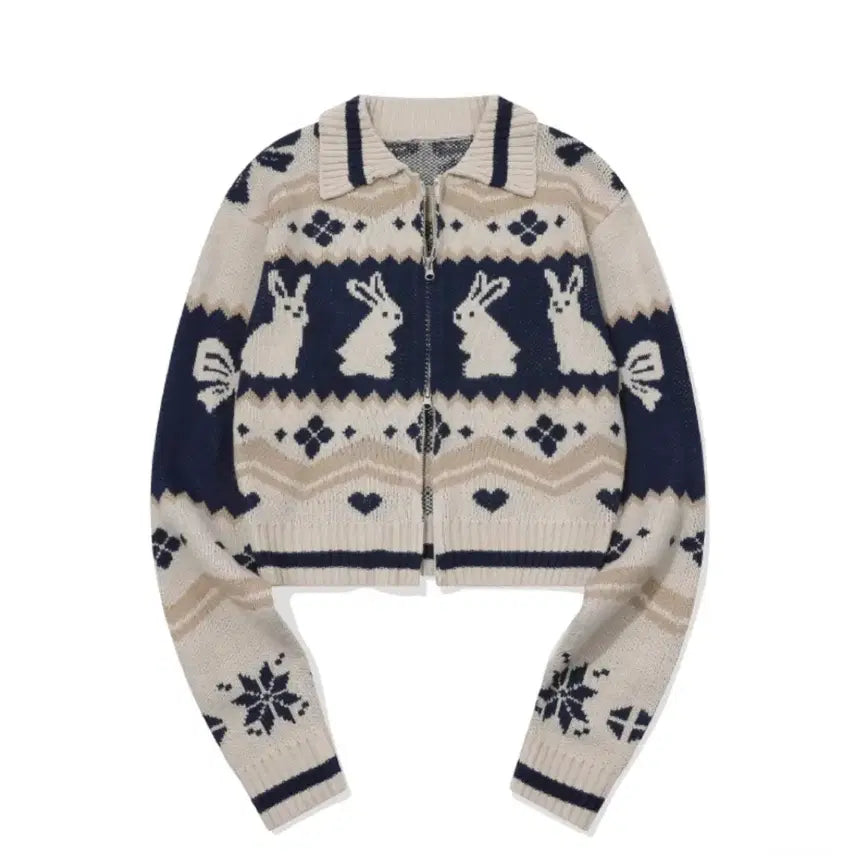 [BUNJANG] Compagno Studio Nordic Two-Way Knit Zip-Up / 꼼파뇨 스튜디오 노르딕 투웨이 니트집업