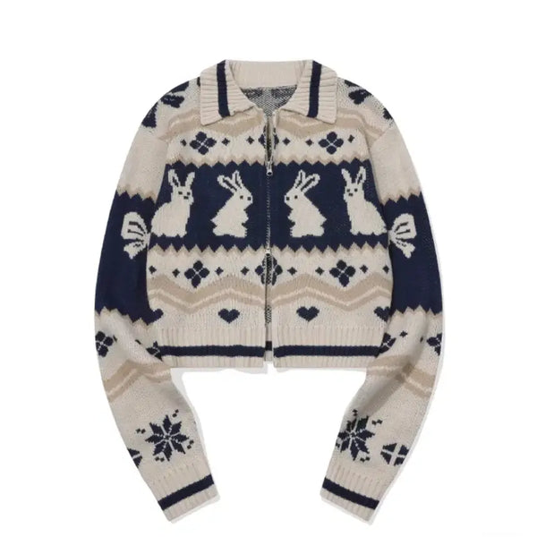[BUNJANG] Compagno Studio Nordic Two-Way Knit Zip-Up / 꼼파뇨 스튜디오 노르딕 투웨이 니트집업