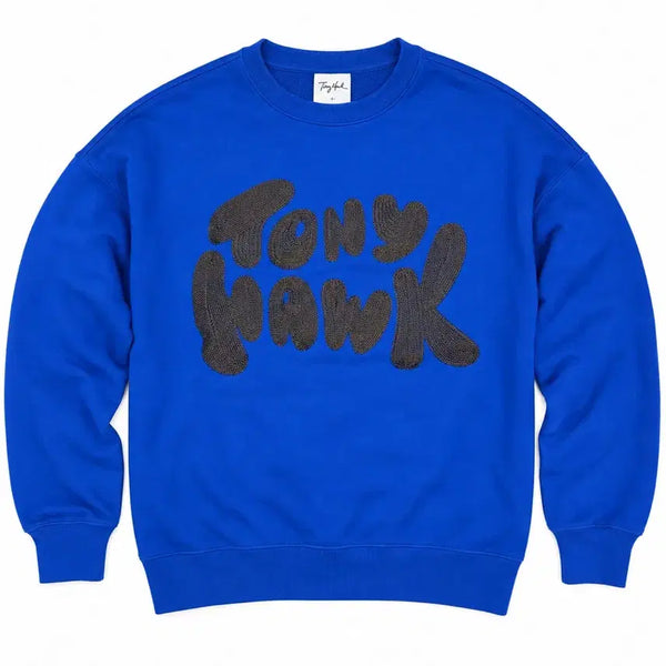 [BUNJANG] Tony Hawk Bubble Chain Stitch Sweatshirt Blue S / 토니호크 버블리 체인 스티치 맨투맨 블루 S