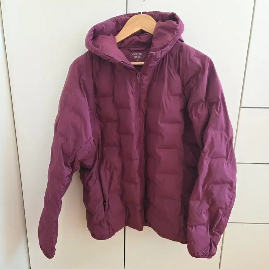 [BUNJANG] Uniqlo Puff Tech Light Padded Jacket Magenta L / 유니클로 경량패딩 퍼프테크 자켓 마젠타 L