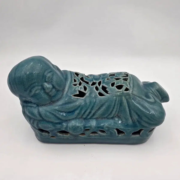 [BUNJANG] Peacock Feather Decorated Ceramic Vase / 공작유투각동자형침