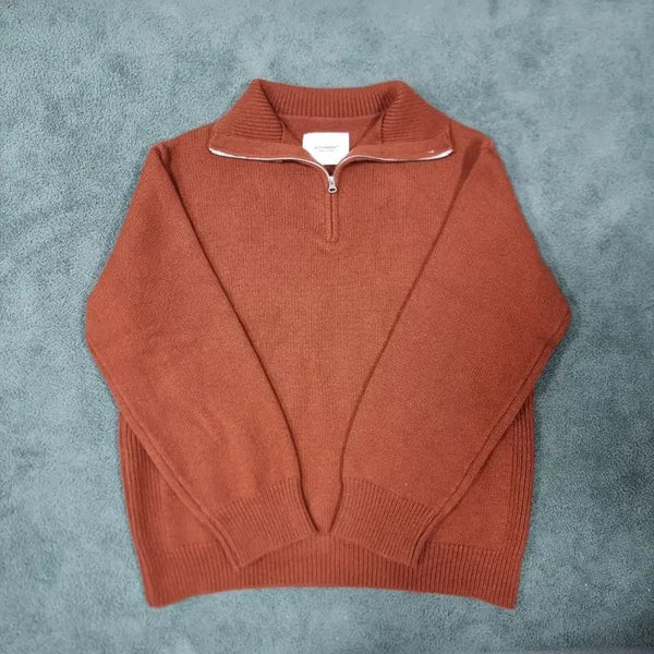 [BUNJANG] Outstanding Turtle Neck Half Zip-Up Knit / 아웃스탠딩 터틀넥 하프 집업 니트