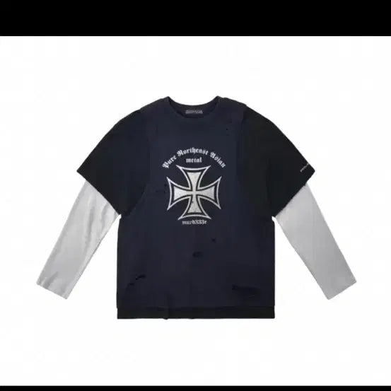 [BUNJANG] ProjectGR 3-Layered Long Sleeve Navy / [2]프로젝트gr 엠에프엠 3레이어드 롱슬리브 네이비