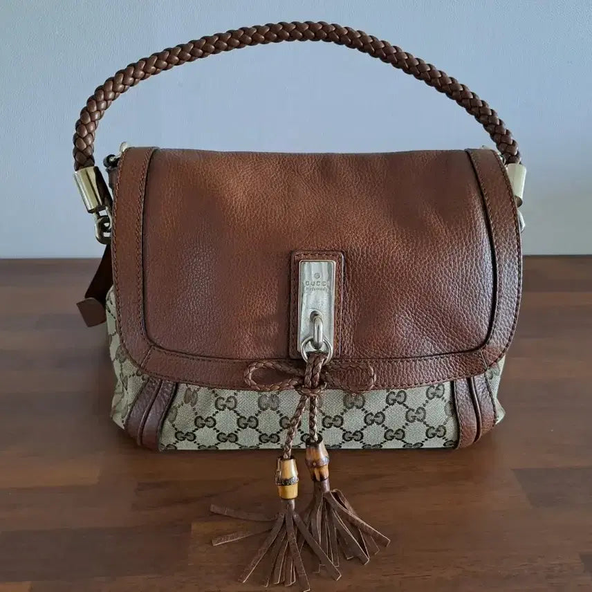 [BUNJANG] Gucci GG Canvas Shoulder Bag Brown / 정품 구찌 GG 캔버스 숄더백 브라운
