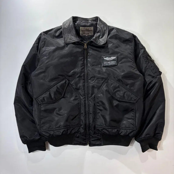 [BUNJANG] Smoky Bear Black Airforce Patch Flight Jacket / 스모키베어 블랙 에어포스 패치 플라이트 자켓